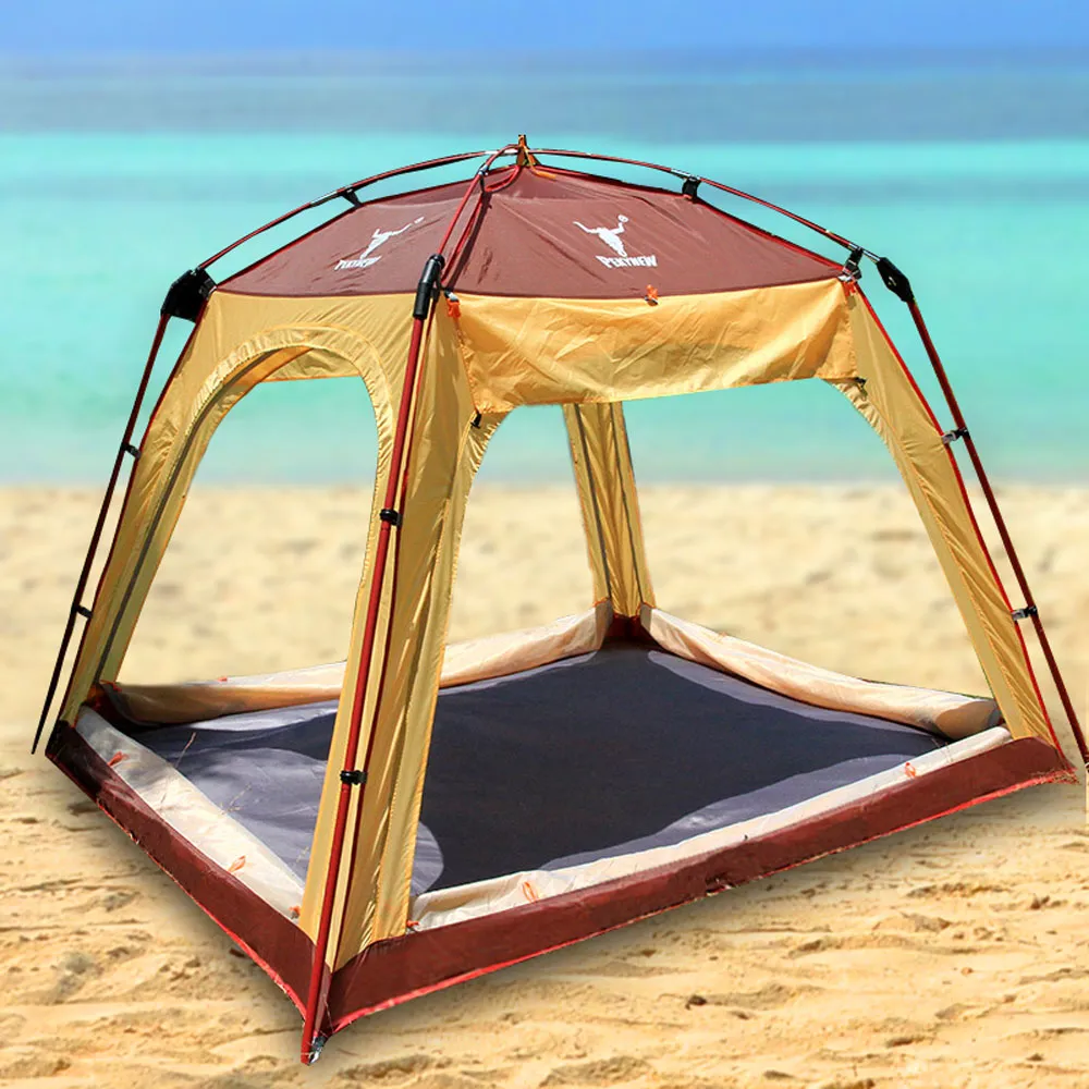 4 - 6 Person Man Family Camping Dome Tent Canvas Swag Hiking Beach Shade Shelter - red