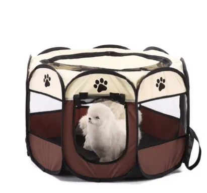 8-Sided Foldable Pet Tent, Puppy Kennel