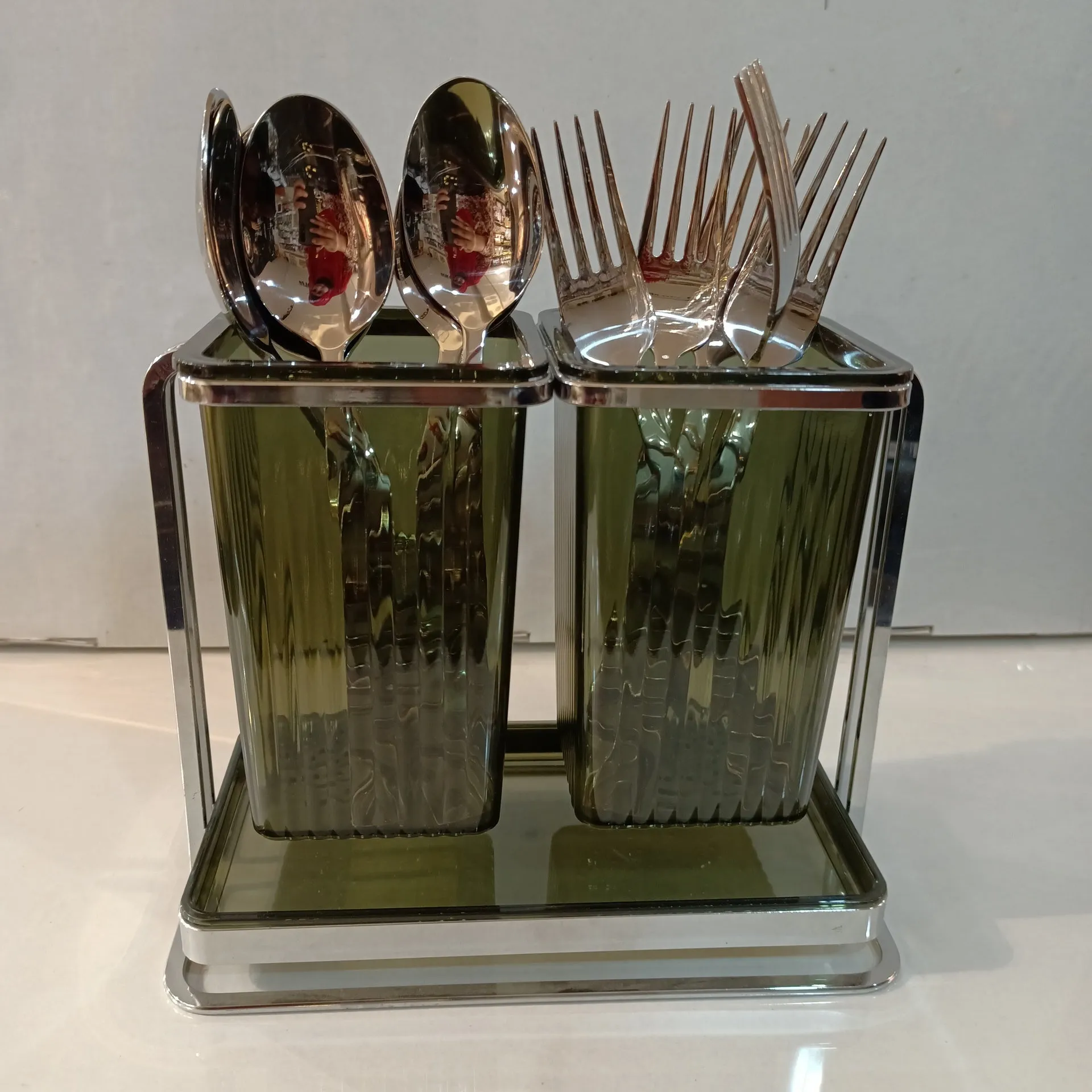 Acrylic Spoon Utensils Holder