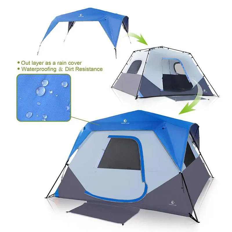 ALPHA CAMP Camping Tent 6/8 Person Instant Family Tent