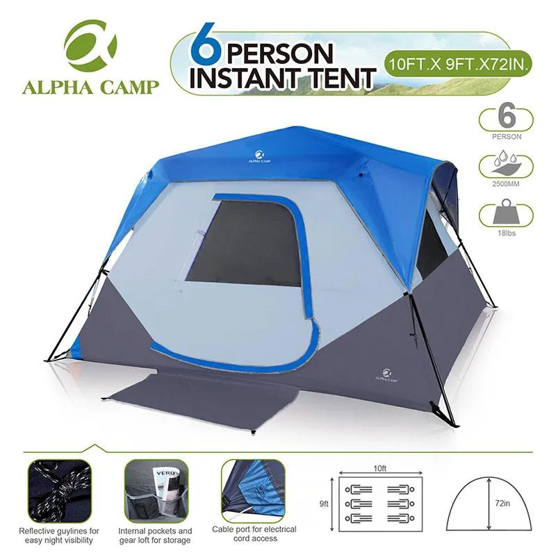 ALPHA CAMP Camping Tent 6/8 Person Instant Family Tent