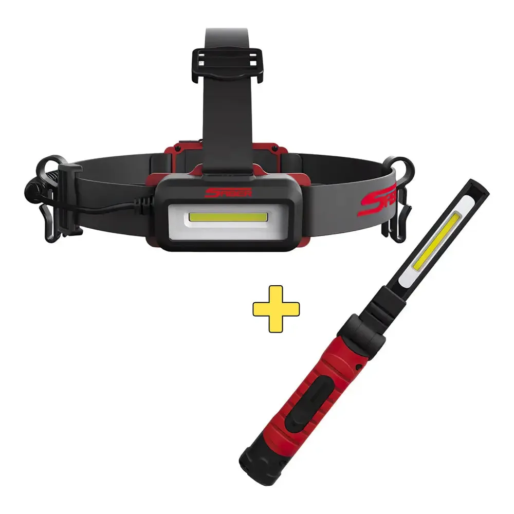 ATD 80502 Rechargeable LED Headlamp and Hand Light Bundle