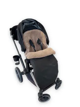 Black Natural Sheepskin Stroller Sleeping Bag