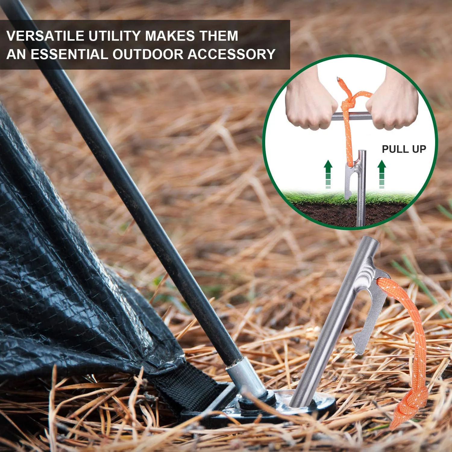 Boundless Voyage  Titanium alloy Tent Stake for Outdoor Camping 35CM Tent Pegs Lightweight 6PCS