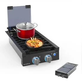 Camplux 12" 2 Burner Propane Slide-in RV Cooktop With Cover