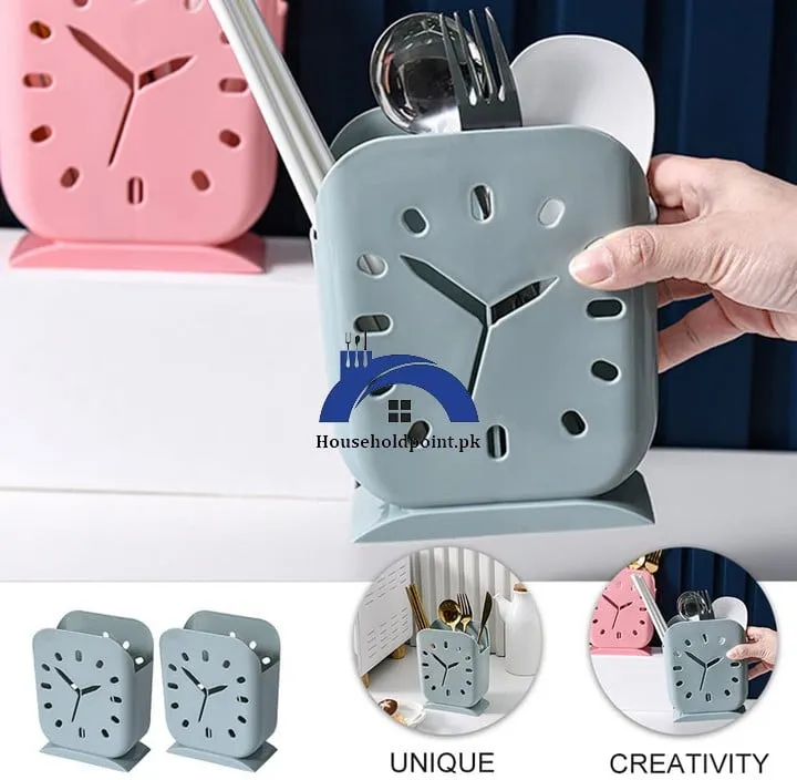 Clock Utensils Holder