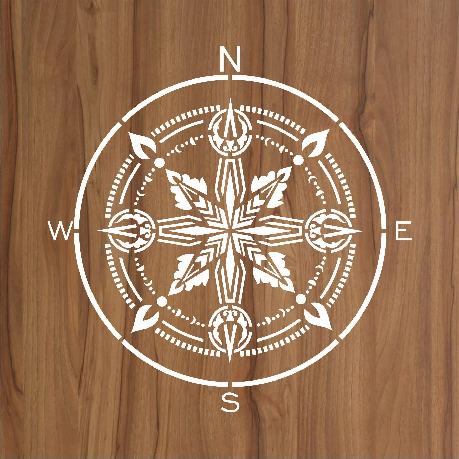 Compass Mandala Reusable Stencil For Canvas And Wall Painting