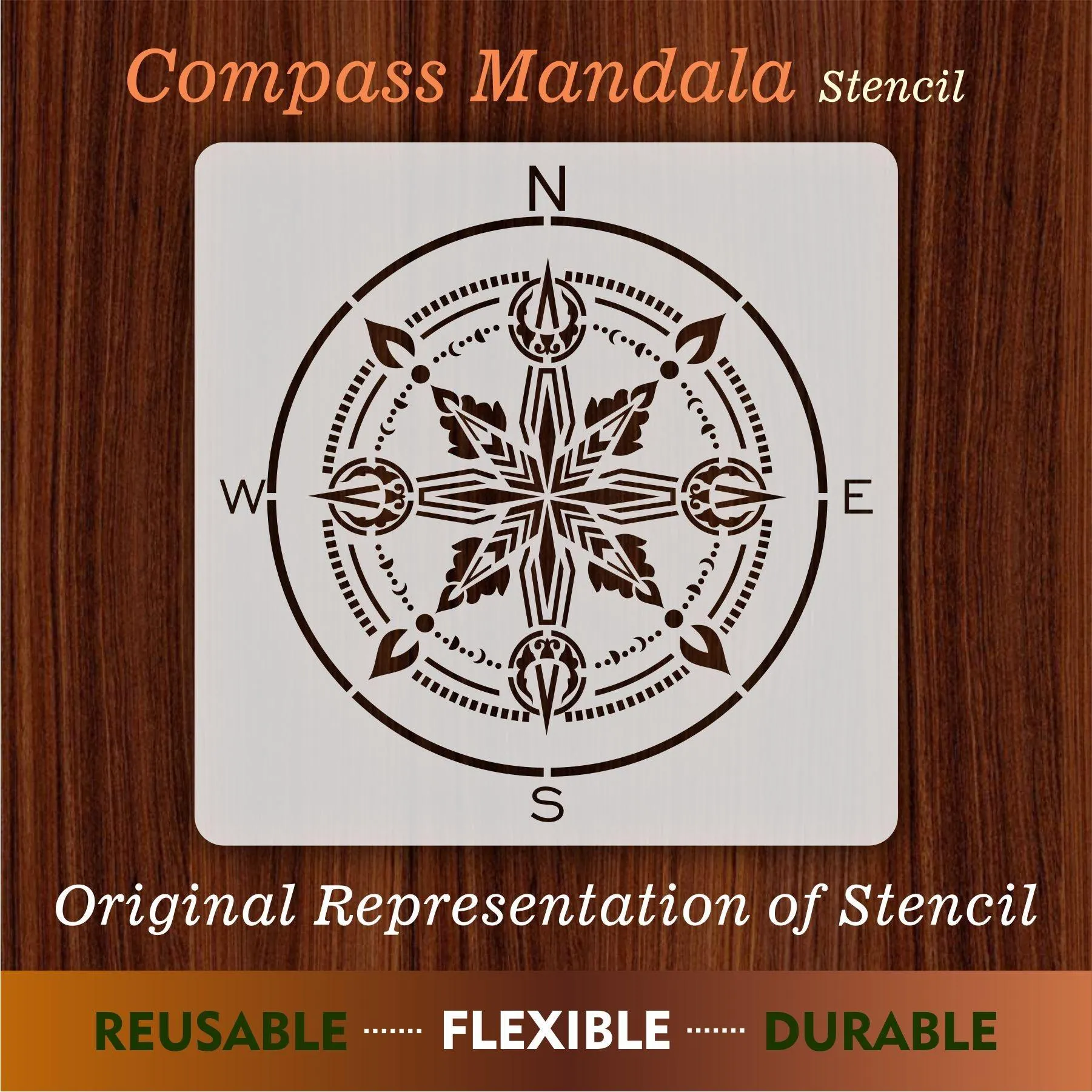 Compass Mandala Reusable Stencil For Canvas And Wall Painting