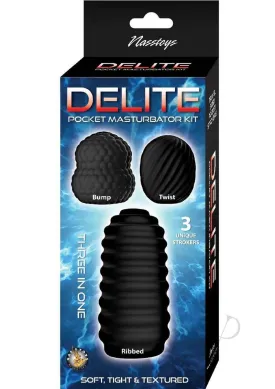 Delite Pocket Masturbator Kit Black