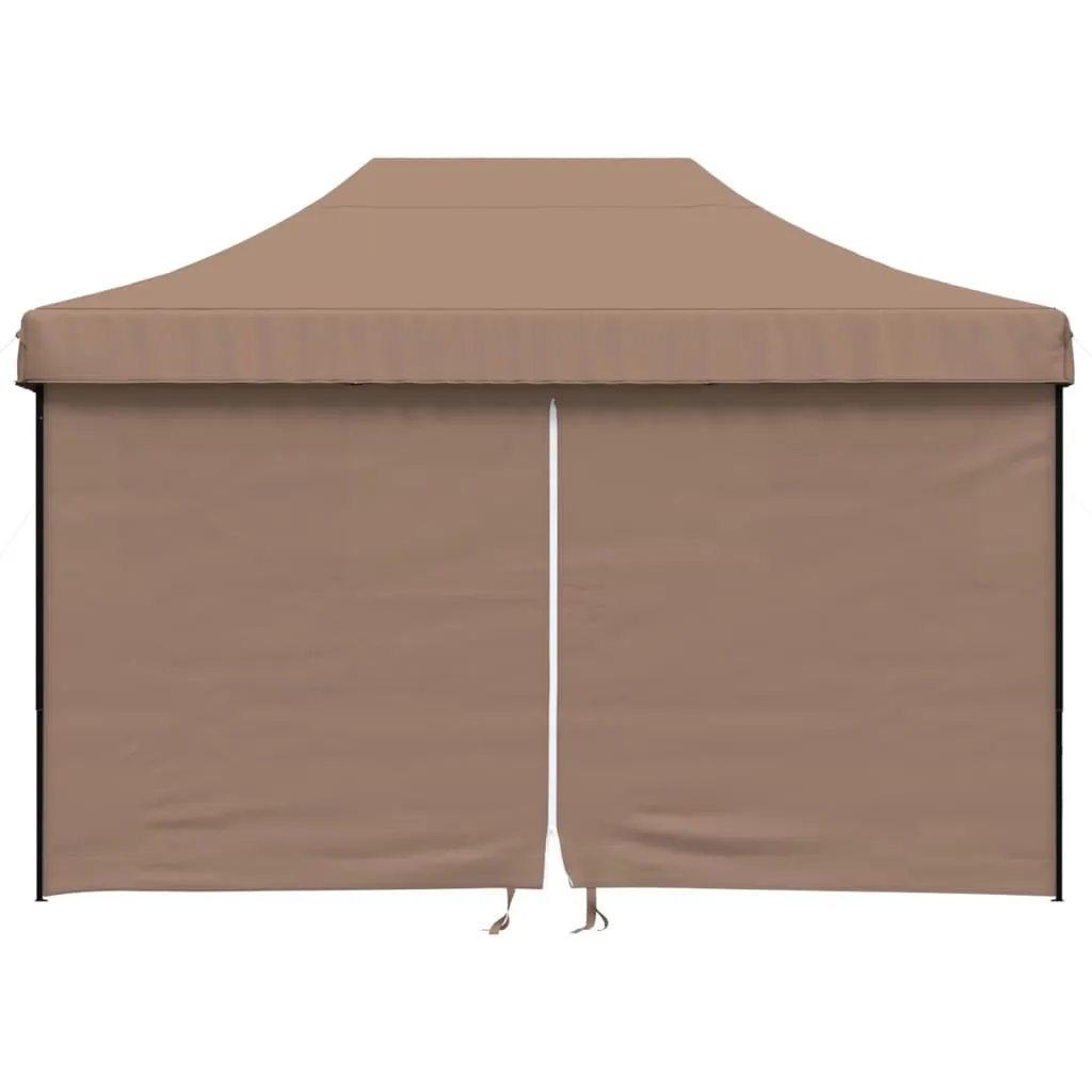 Foldable Party Tent Pop-Up with 4 Sidewalls Brown