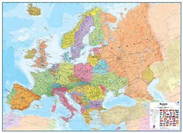 Huge Europe Wall Map by Maps International