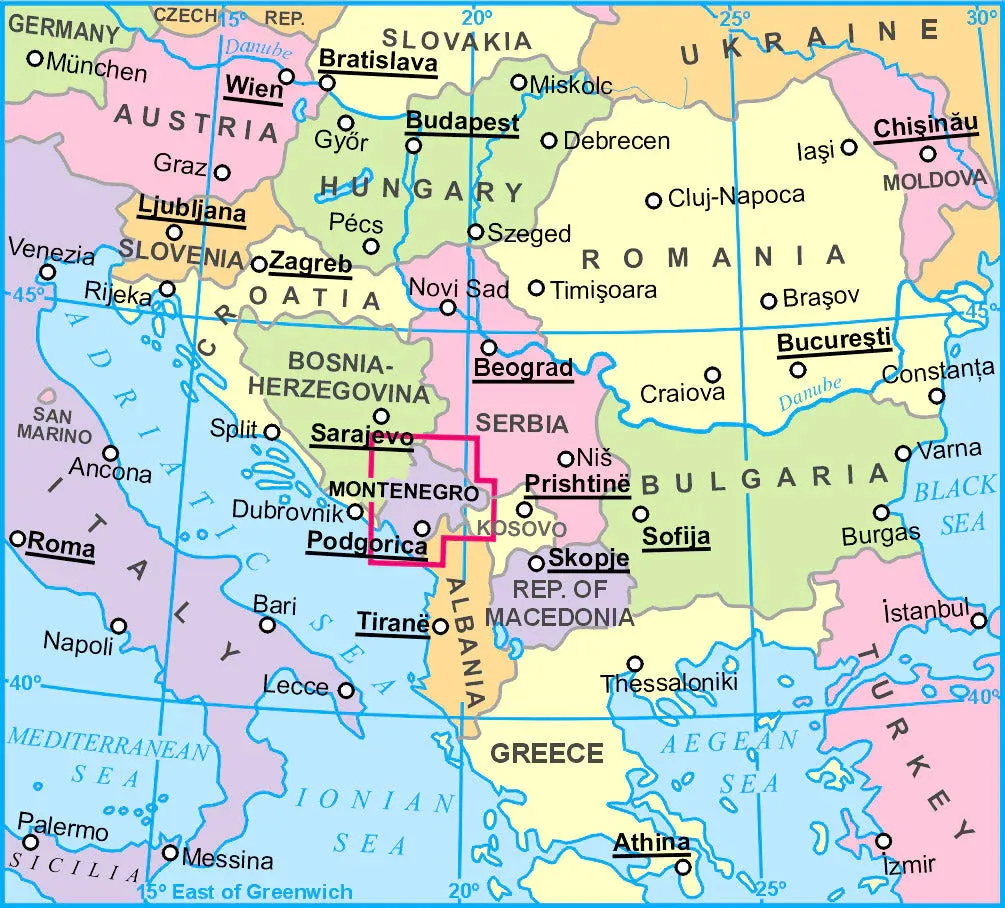 Montenegro & Albania North Gizi Maps Folded