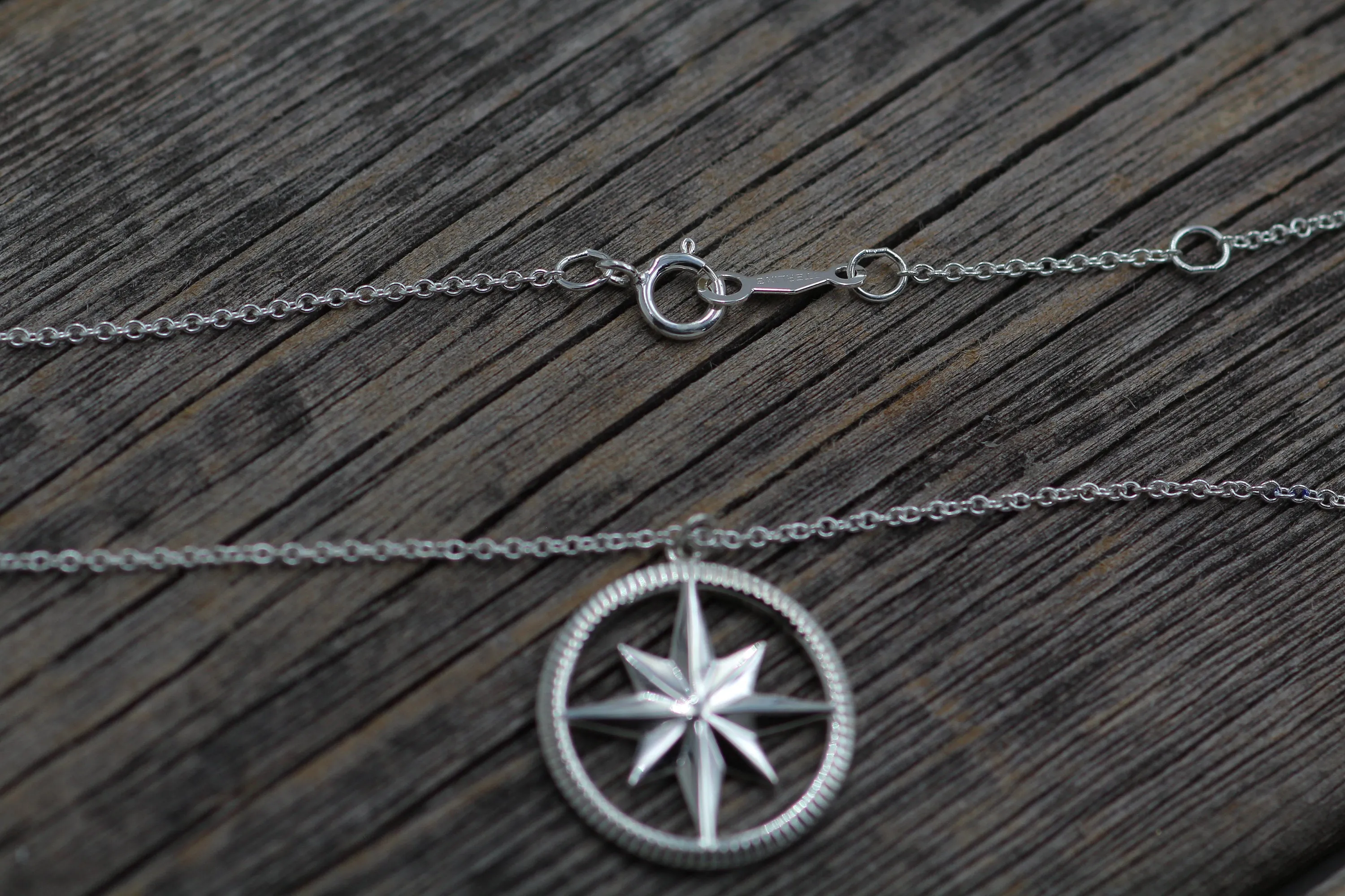 READY TO SHIP Silver Compass Necklace