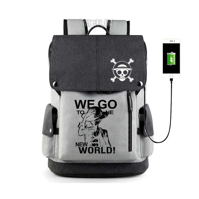 Riman One Piece Peripheral Printing Backpack Teenagers Student Schoolbag USB Computer Bag Good Quality Schoolbag