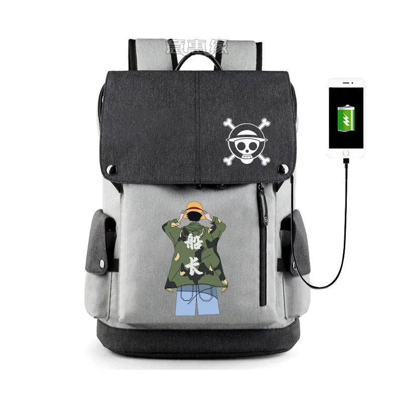 Riman One Piece Peripheral Printing Backpack Teenagers Student Schoolbag USB Computer Bag Good Quality Schoolbag