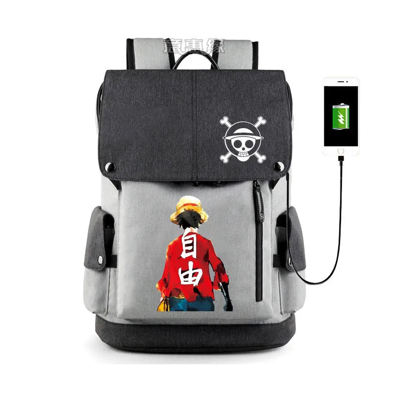 Riman One Piece Peripheral Printing Backpack Teenagers Student Schoolbag USB Computer Bag Good Quality Schoolbag