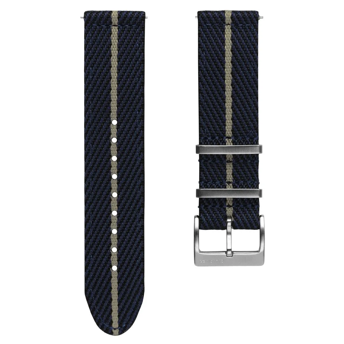 Seasalter Military Nylon Watch Strap - Black/Blue/Beige