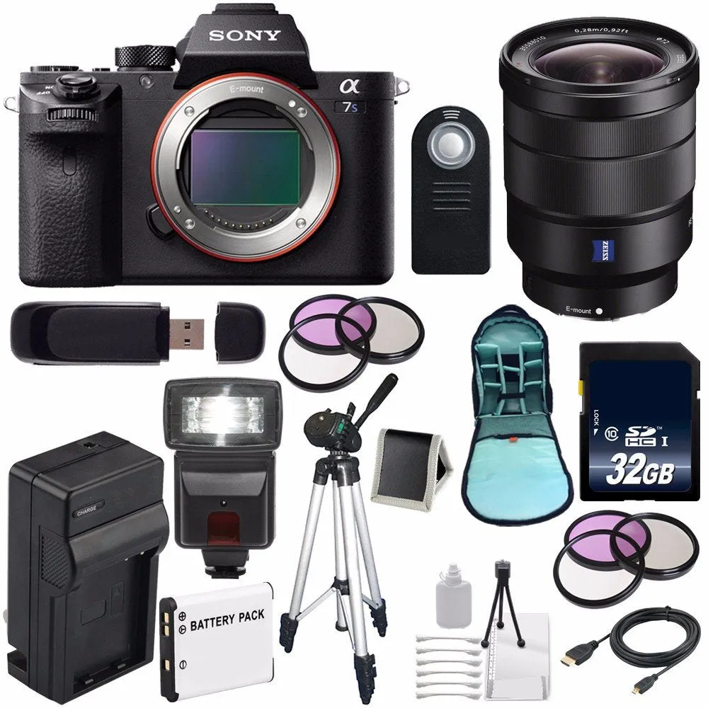 Sony Alpha a7S II a7S Mark II a7SII ILCE7SM2/B Mirrorless Digital Camera (International Model)   Vario-Tessar T FE 16-35 Lens Filter Set Bundle