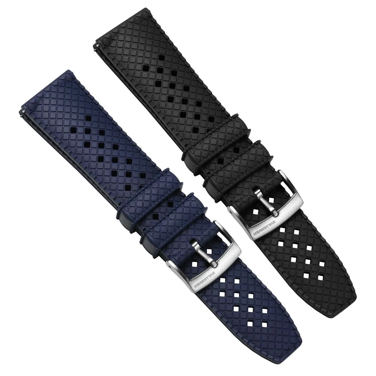 Tropical Ocean FKM Fluoro Rubber Watch Strap - Blue