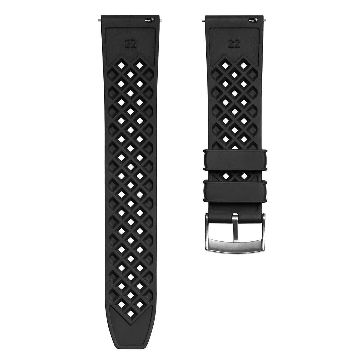 Tropical Ocean FKM Fluoro Rubber Watch Strap - Blue