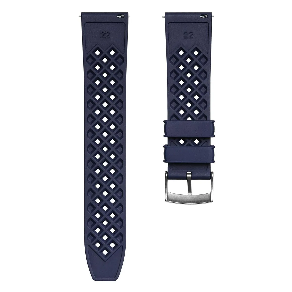 Tropical Ocean FKM Fluoro Rubber Watch Strap - Blue