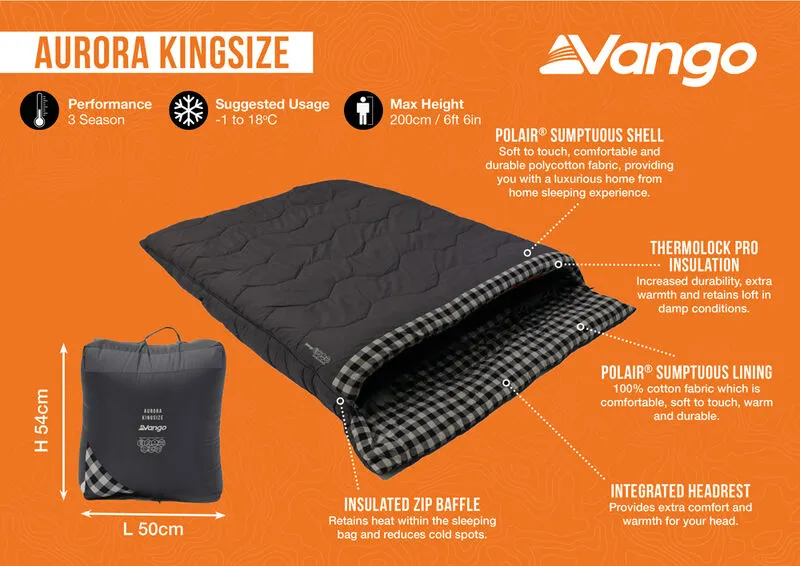 Vango Aurora Kingsize Double Sleeping Bag